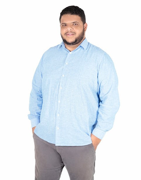 CAMISA MANGA LONGA PLUS SIZE LINHO