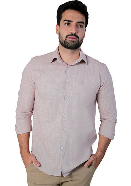 Camisa Social Manga Longa Slim Fit Flamê