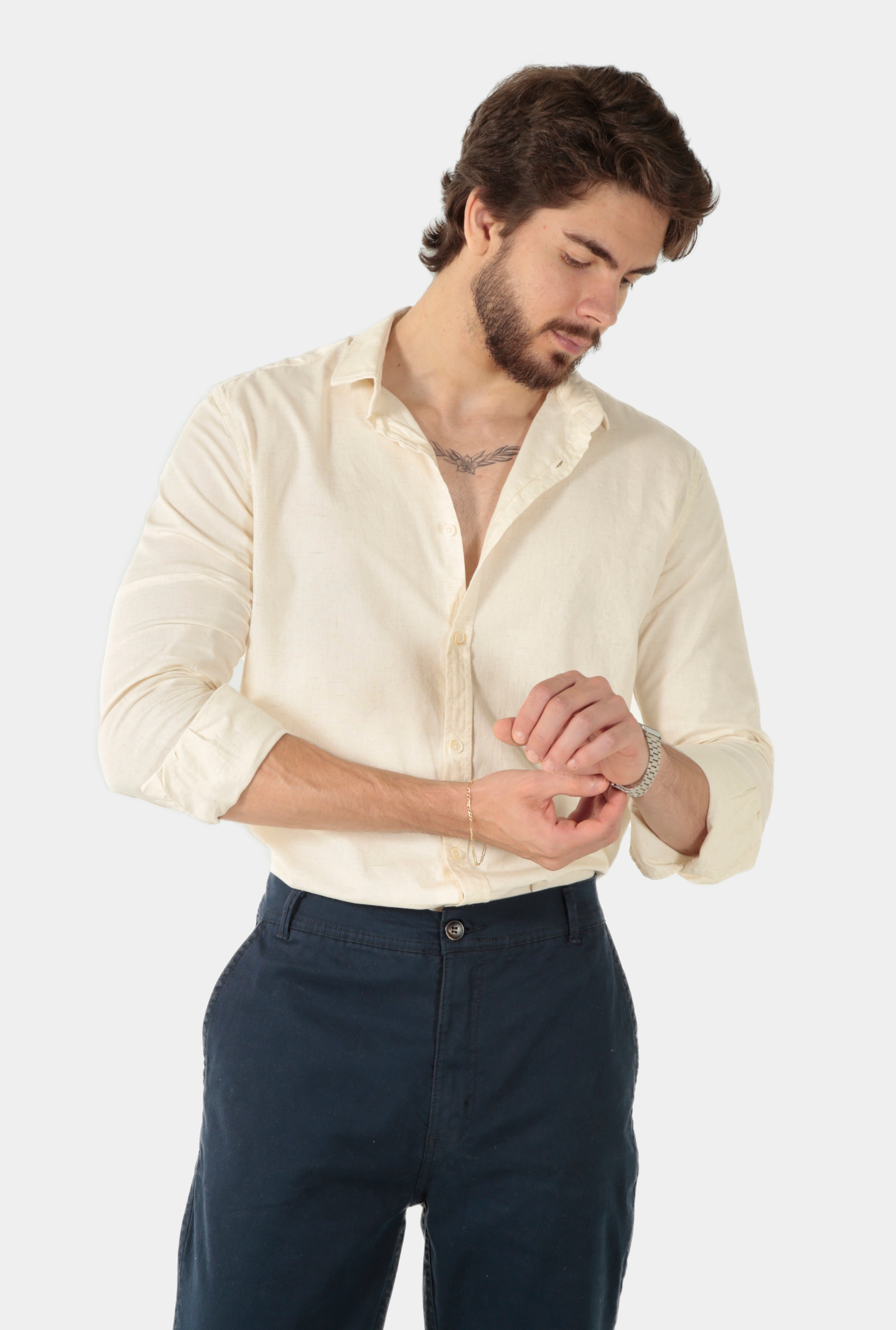 CAMISA MANGA LONGA LINHO SLIM FIT