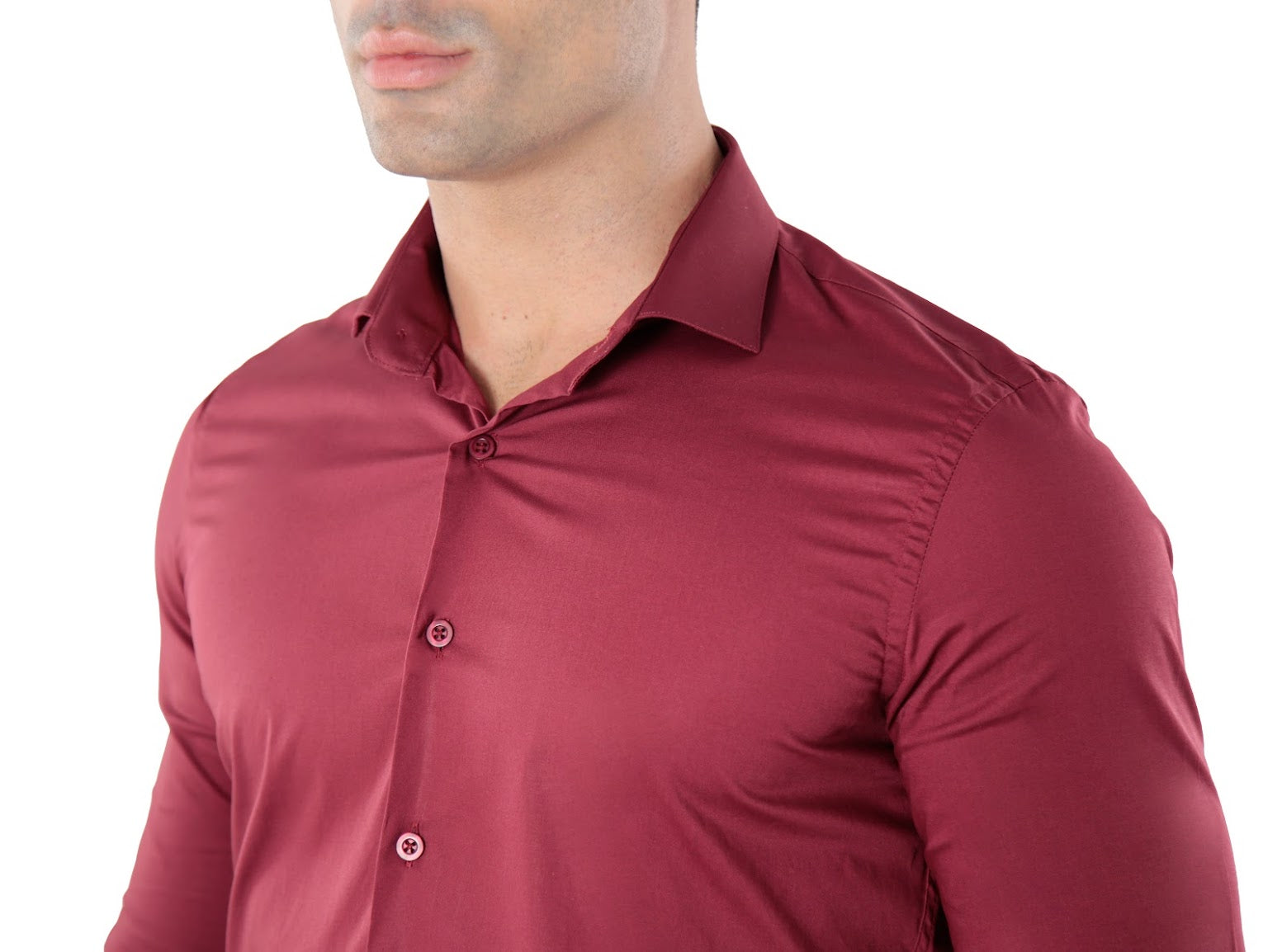 CAMISA MANGA LONGA SUPER SLIM BÁSICA COM ELASTANO