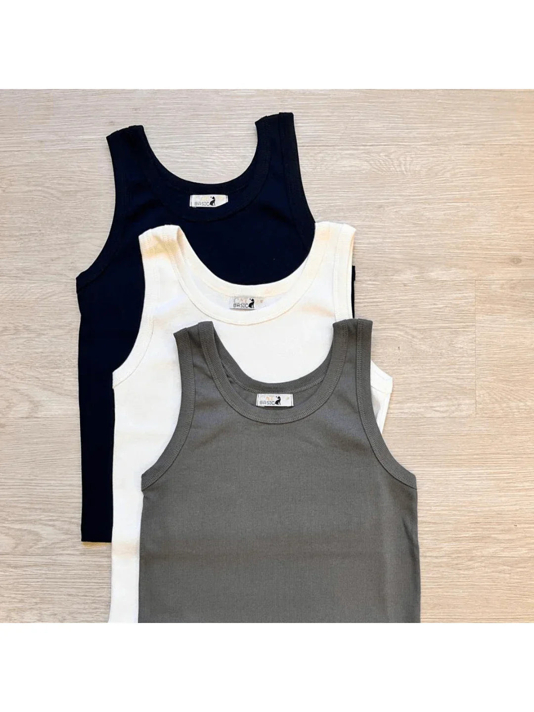 Kit 3 Regatas Femininas Malha Canelada Ribana Verão CORES ALEATÓRIAS