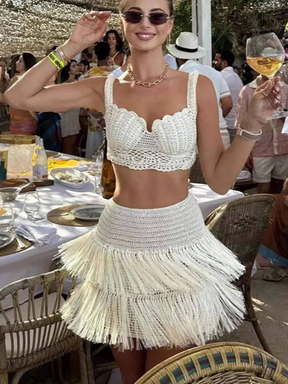 Conjunto Cropped e Saia Tricô Modern Gaia - OÁSIS