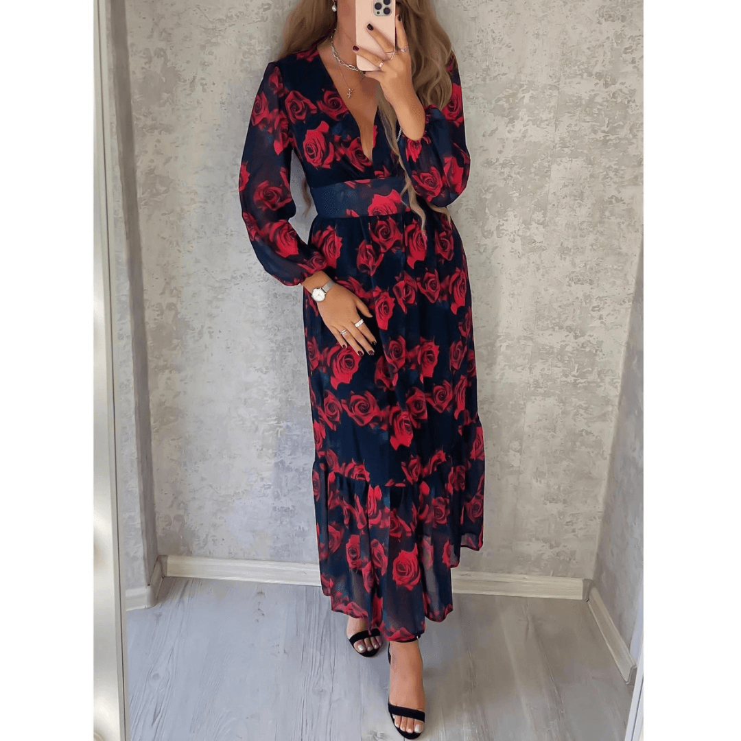 Vestido Longo de Chiffon Pétale