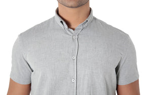 CAMISA MANGA CURTA SLIM FIT OXFORD BUTTON DOWN