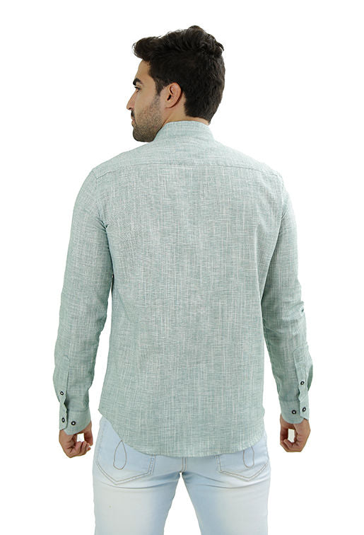 CAMISA SOCIAL MASCULINA MANGA LONGA SLIM FIT FLAMÊ VERDE