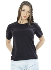 CAMISETA FEMININA T-SHIRT BABY LONG GOLA REDONDA