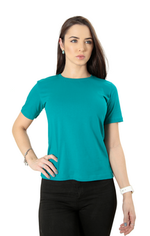 CAMISETA FEMININA T-SHIRT BABY LONG GOLA REDONDA