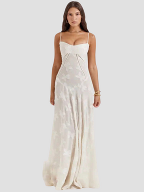 Vestido Longo Off White Luna - GOLDEN ERA