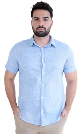 CAMISA MANGA CURTA SLIM FIT LINHO
