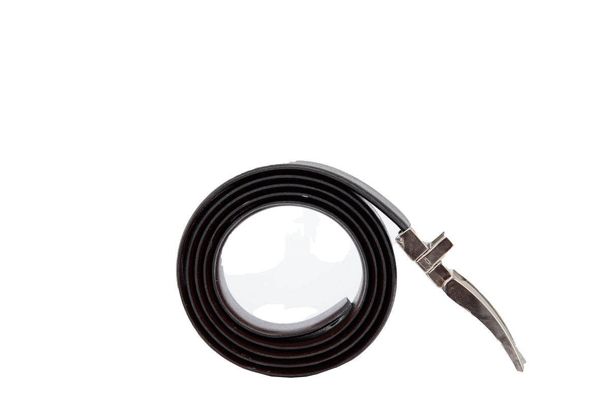 CINTO SOCIAL COURO DUPLA FACE FIVELA REVERSÍVEL 35MM PRETO/MARROM