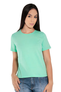 CAMISETA FEMININA T-SHIRT BABY LONG GOLA REDONDA