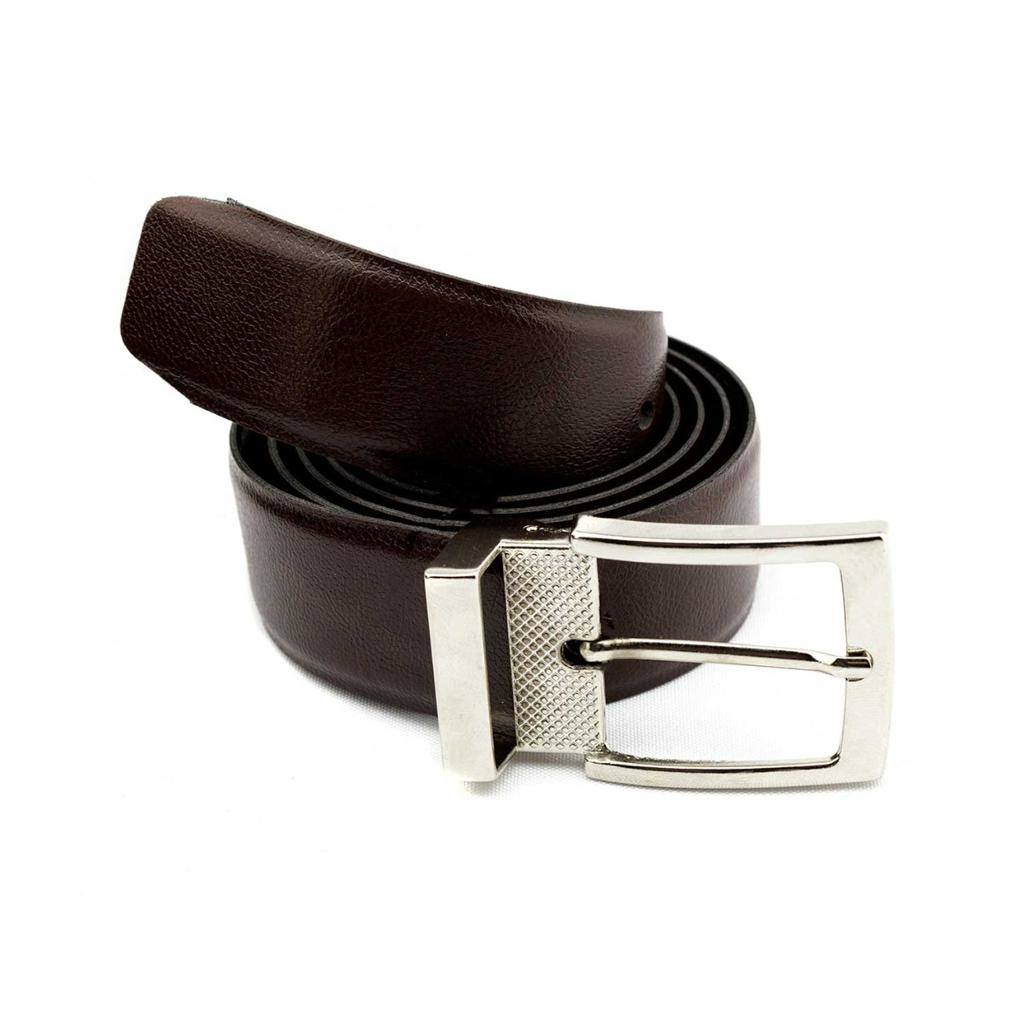 CINTO SOCIAL COURO DUPLA FACE FIVELA ADAPTÁVEL 30MM PRETO/MARROM