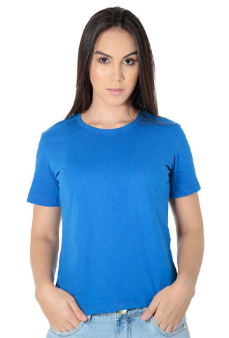CAMISETA FEMININA T-SHIRT BABY LONG GOLA REDONDA