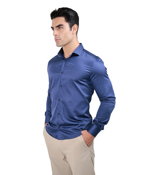 CAMISA MANGA LONGA SLIM FIT ALGODÃO EGÍPCIO