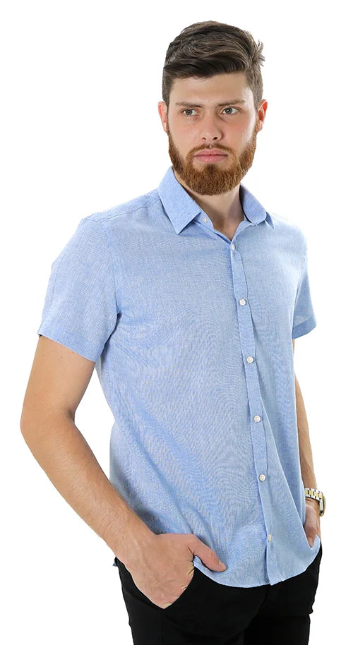 CAMISA MANGA CURTA SLIM FIT LINHO