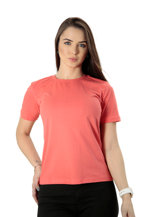 CAMISETA FEMININA T-SHIRT BABY LONG GOLA REDONDA