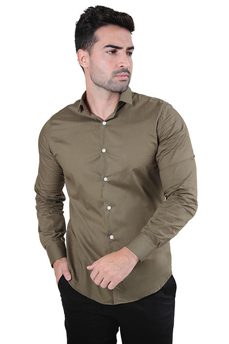 CAMISA MANGA LONGA SUPER SLIM BÁSICA COM ELASTANO