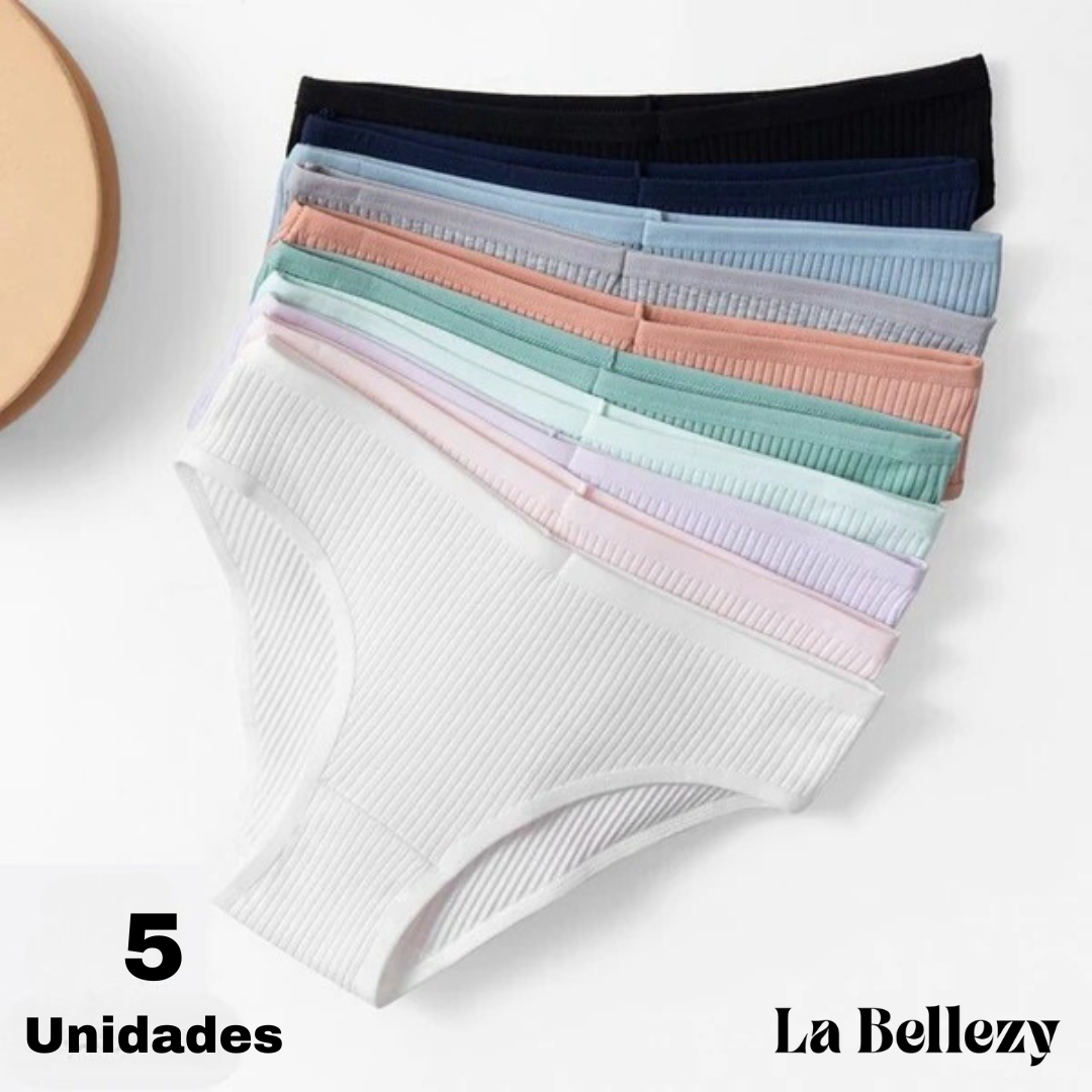 kit 5 Calcinhas Super Confortáveis em Algodão Tecido Luppo - Frete Grátis