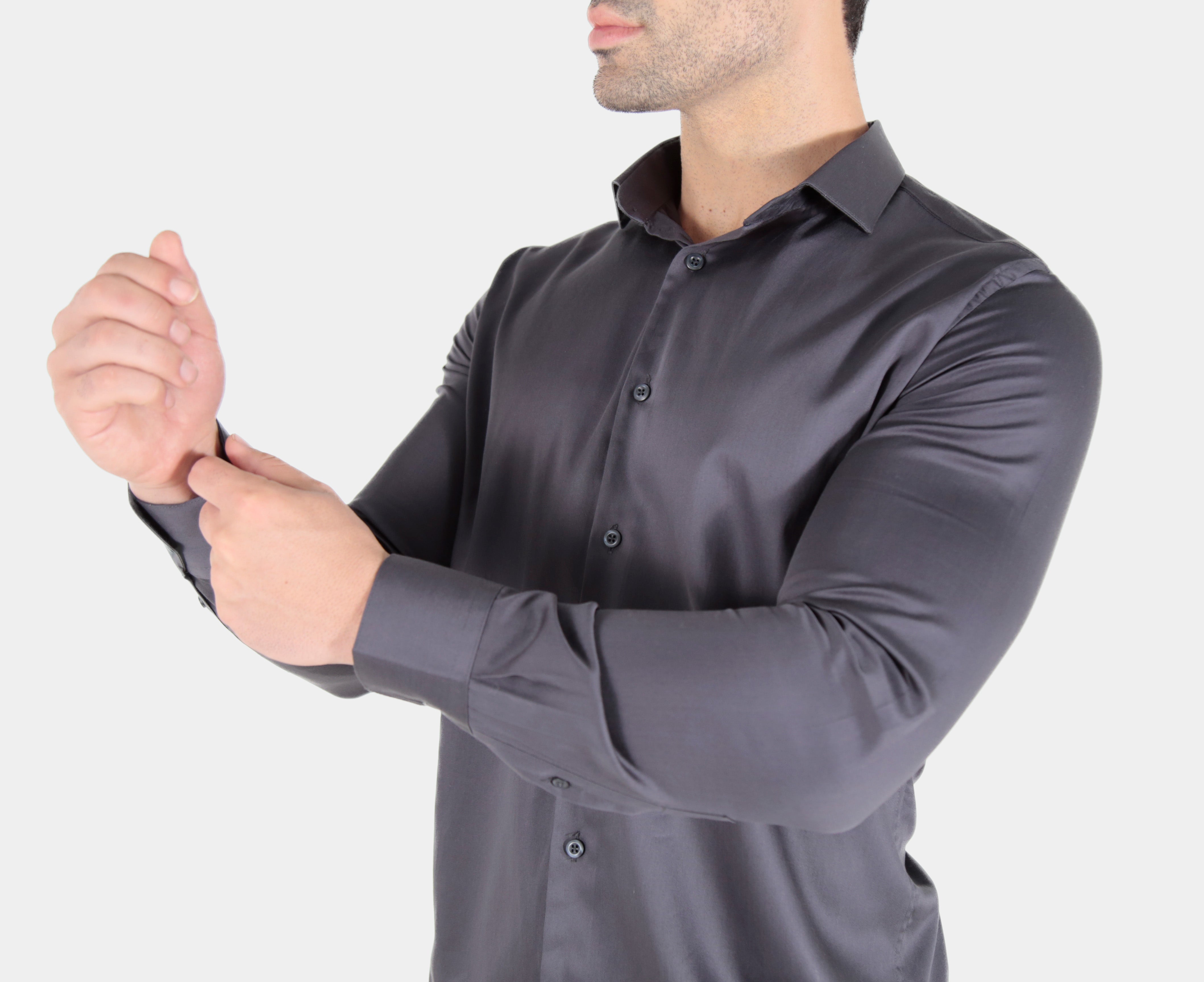 CAMISA MANGA LONGA SLIM FIT ALGODÃO EGÍPCIO