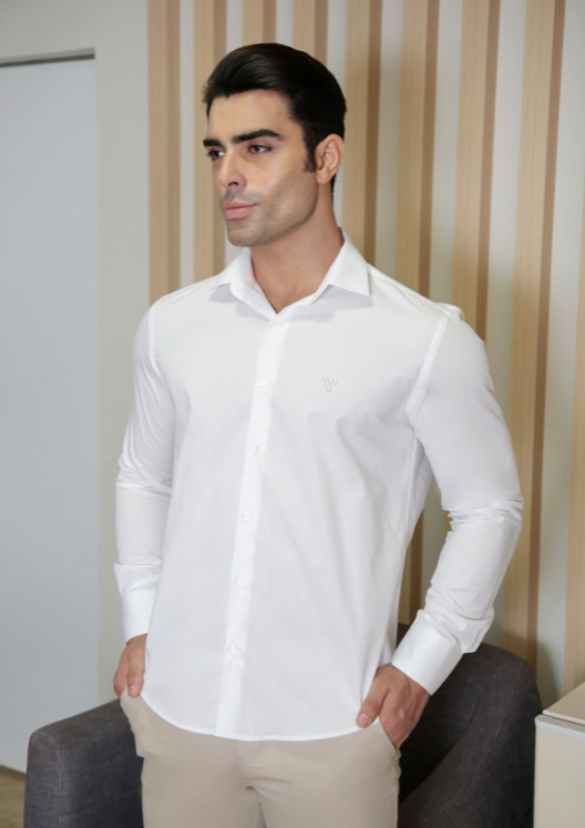 CAMISA MANGA LONGA SLIM FIT BÁSICA LISA