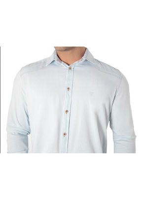 CAMISA JEANS MANGA LONGA SLIM FIT DELAVÊ