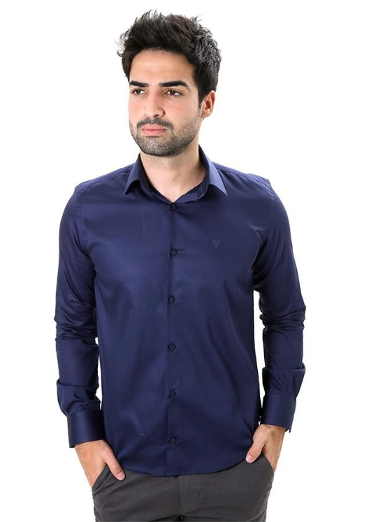 CAMISA MANGA LONGA SLIM FIT BÁSICA LISA
