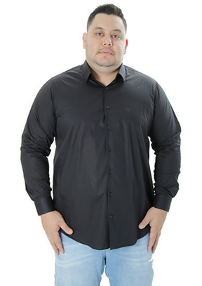 CAMISA SOCIAL PLUS SIZE BÁSICA LISA