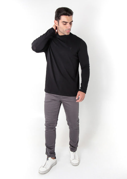 CAMISETA MANGA LONGA ALGODÃO EGÍPCIO GOLA ALTA