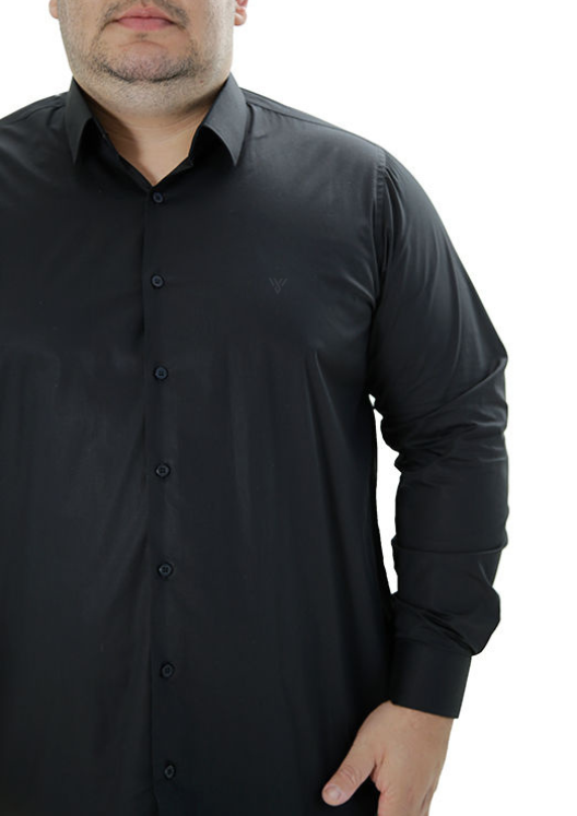 CAMISA SOCIAL PLUS SIZE BÁSICA LISA