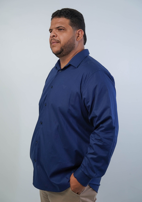 CAMISA SOCIAL PLUS SIZE BÁSICA LISA