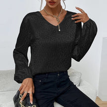 Blusa Casual de Cetim Leopard