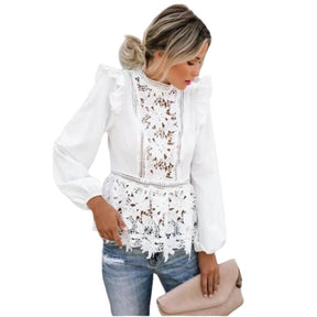 Blusa com Detalhes em Renda Cornalina