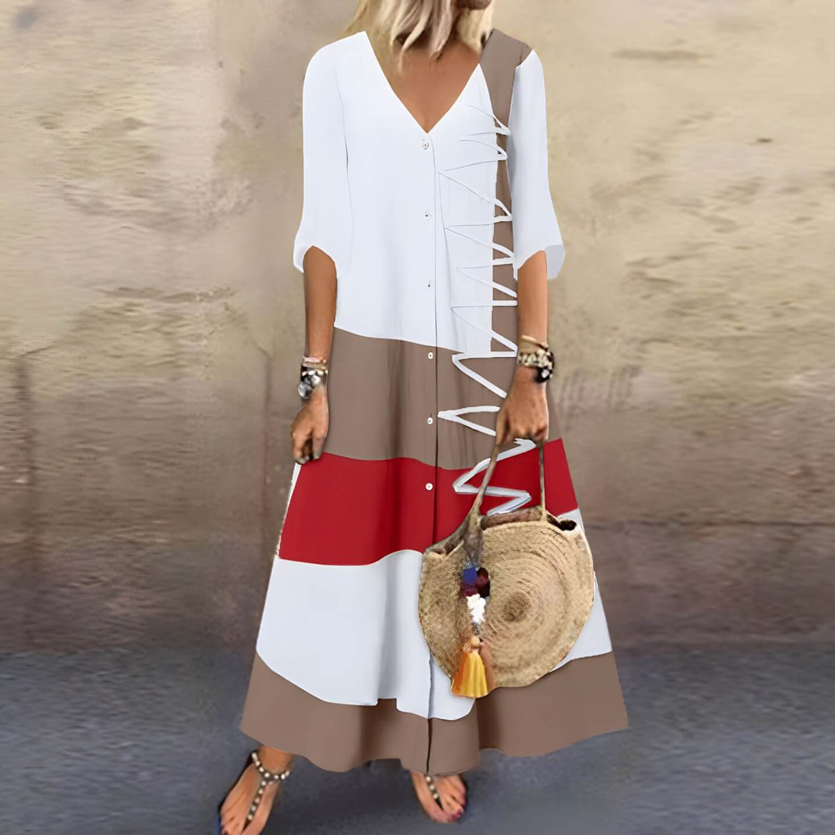 Vestido Longo com Abotoamento Austin