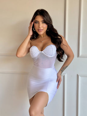 Vestido Cirrê com Tule e Strass Degradê Modern Delux - FULL