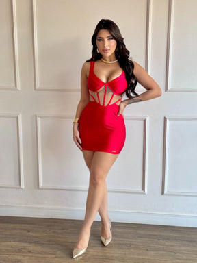 Vestido Curto Efeito Corselet Acetinado Modern Francine - FULL