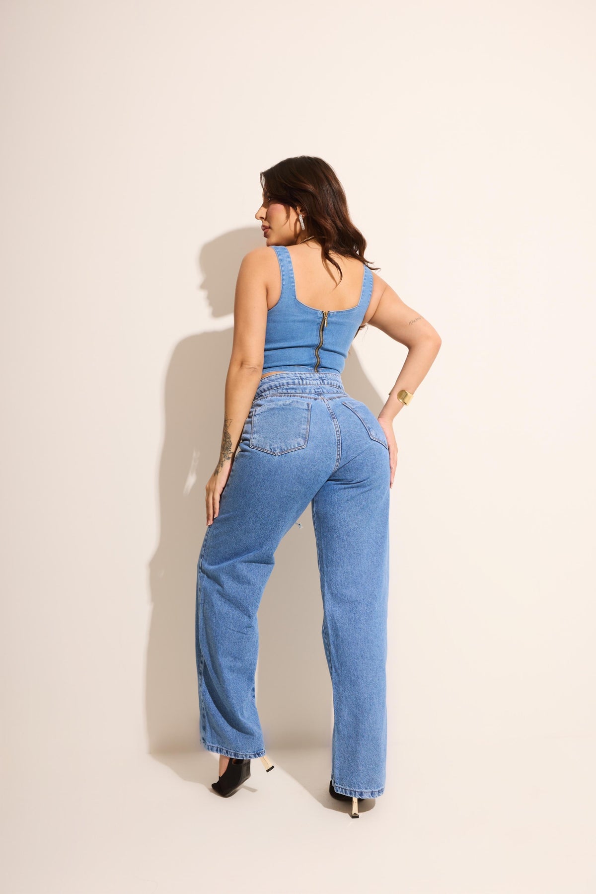 Cropped Jeans Corselet Modern Suelen - FULL