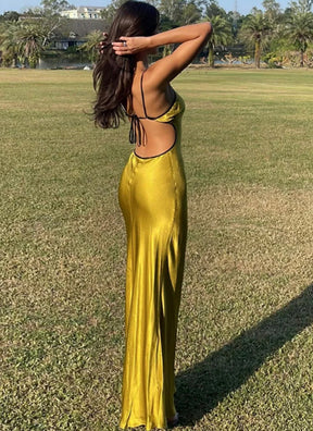 Vestido Longo Acetinado Modern Kenzo