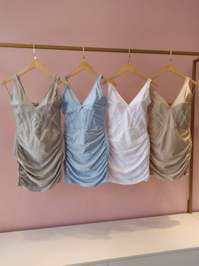 Vestido Curto Efeito Corselet Modern Valentina Acetinado de Compressão  - FULL