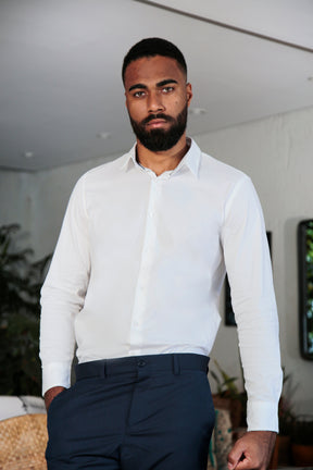 Camisa Oxford Pima Algodão Fio 80 Manga Longa Slim Fit