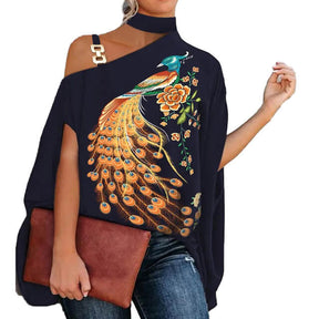 Blusa Gola Alta e Ombro Aberto Blenda