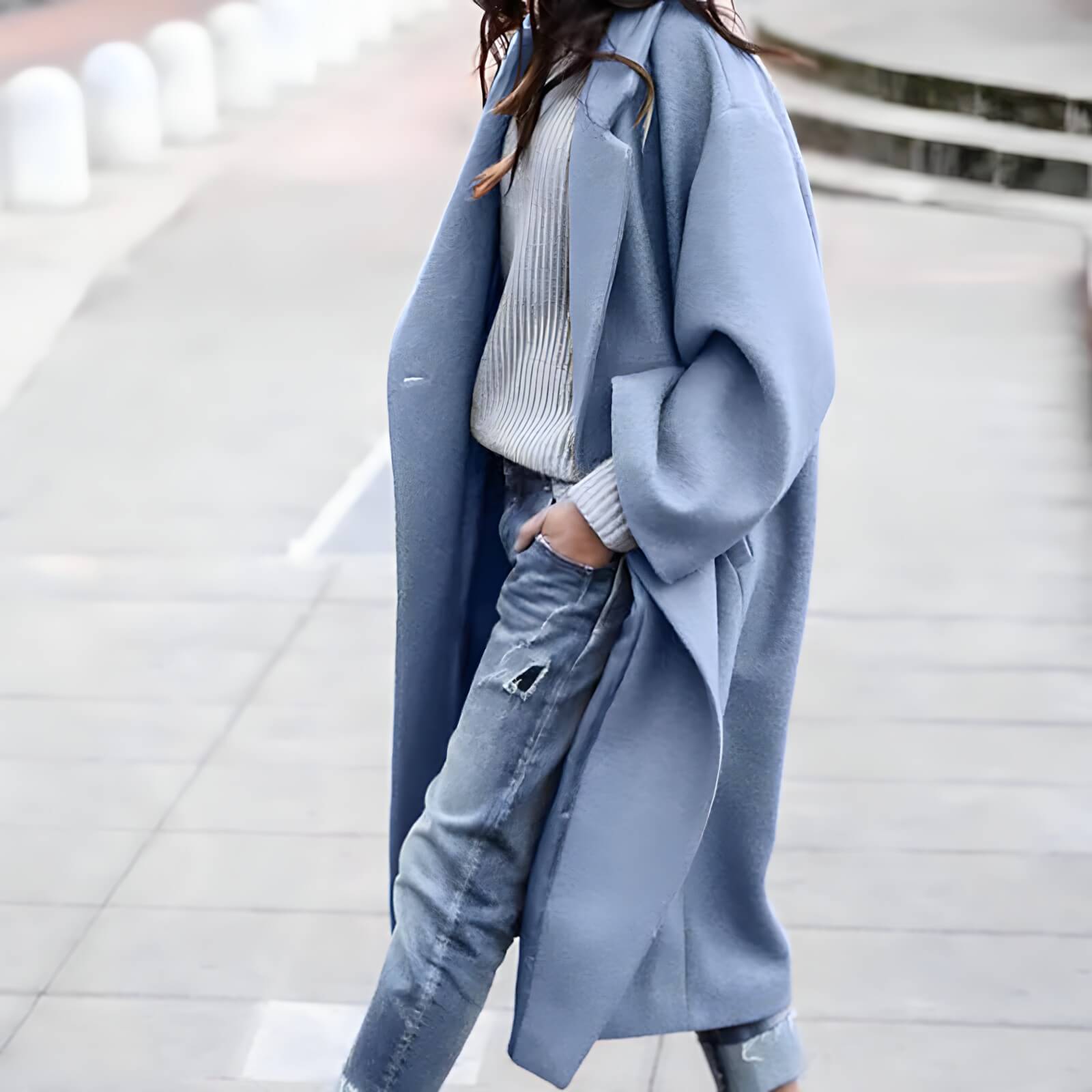 Casaco Feminino Longo de Lã Batida Ondine