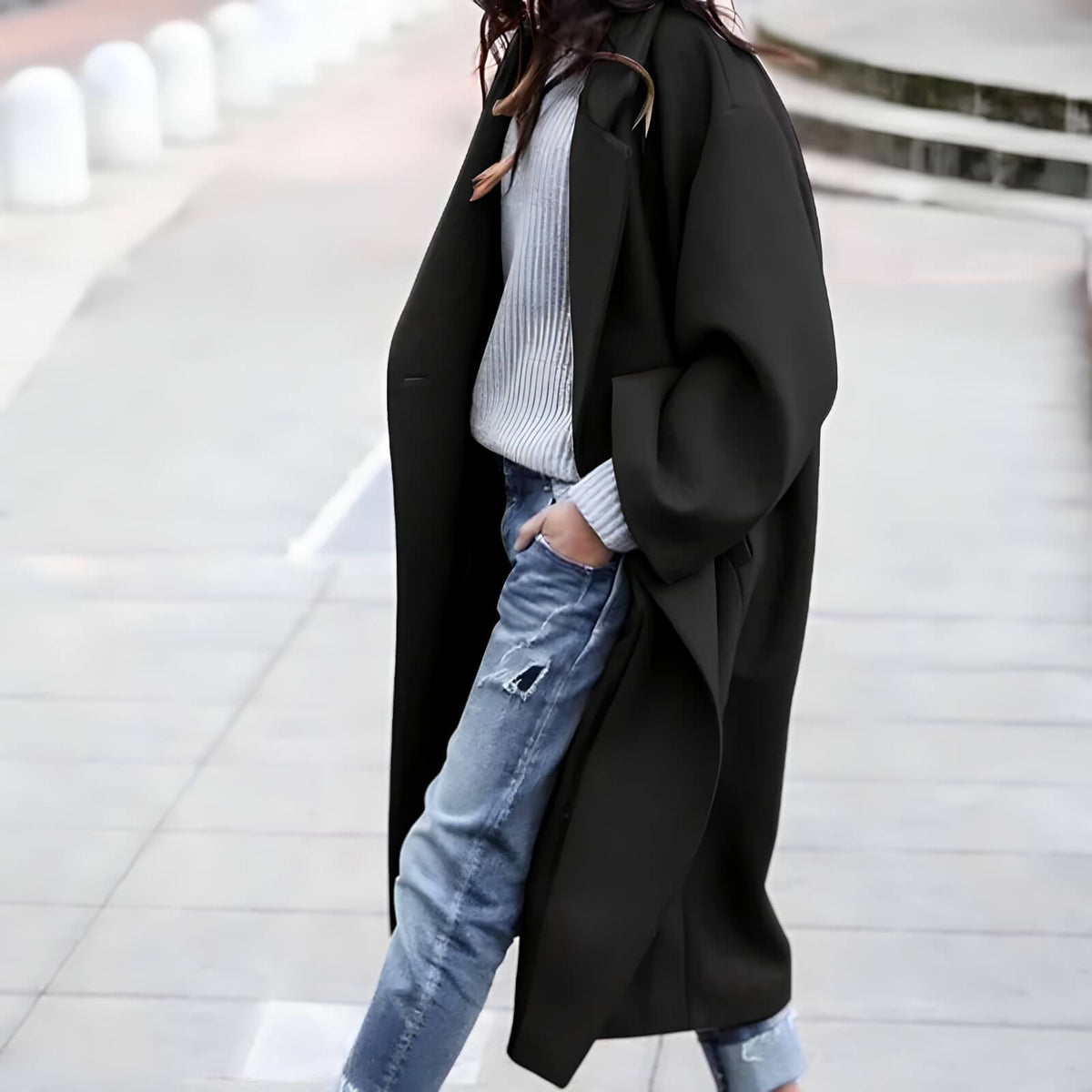 Casaco Feminino Longo de Lã Batida Ondine