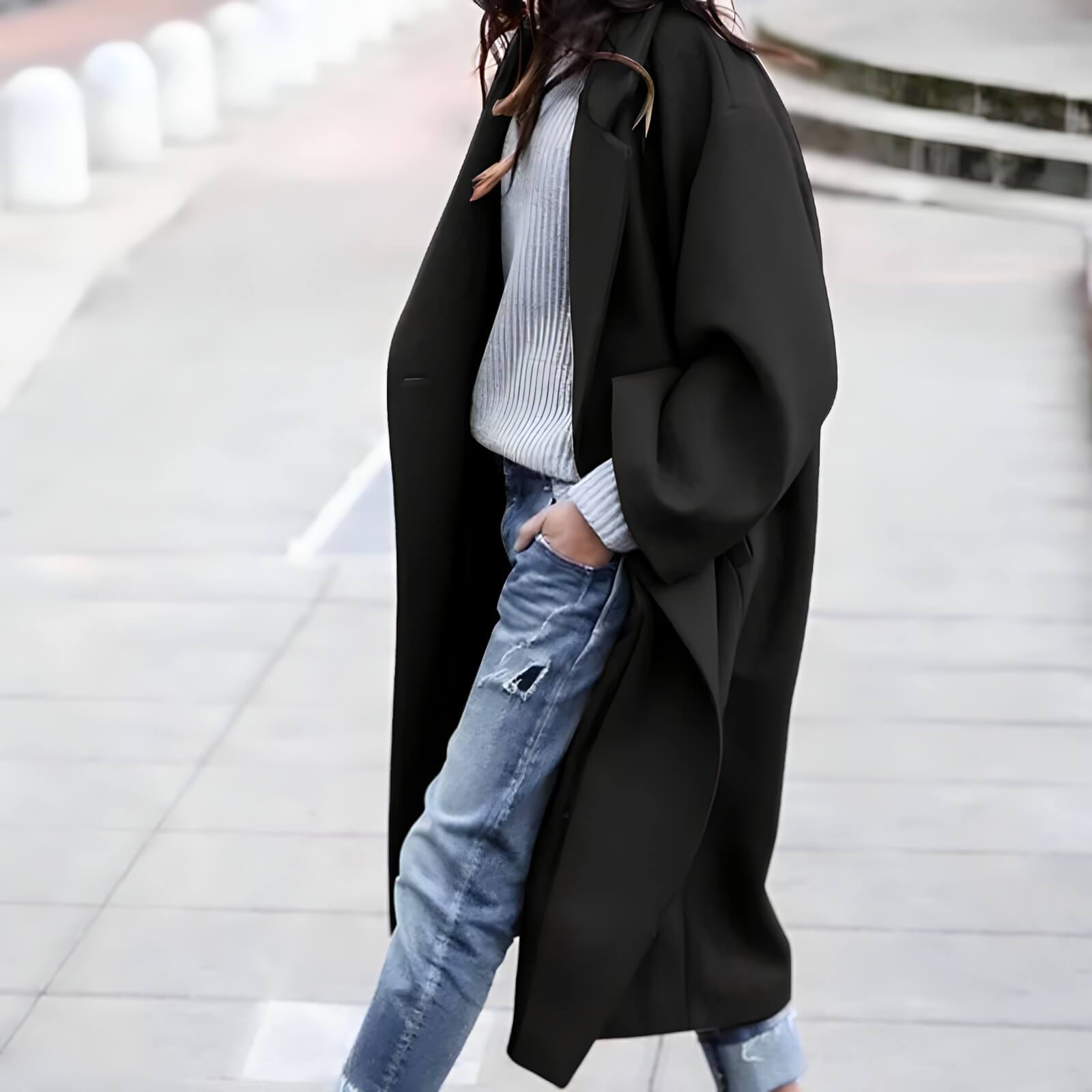 Casaco Feminino Longo de Lã Batida Ondine