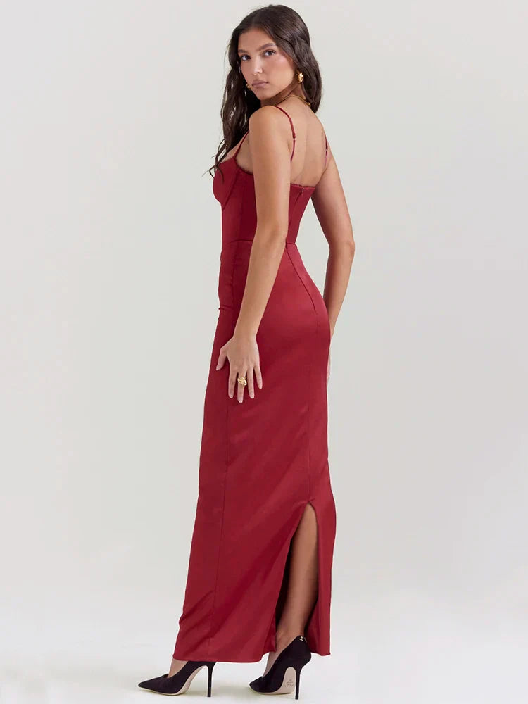 Vestido Longo Modelador Corselet Modern Bella Cetim - GOLDEN ERA