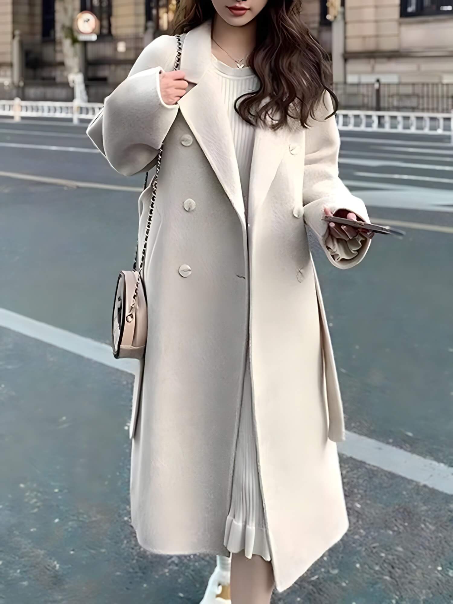 Casaco Feminino Longo de Lã Batida Isidro