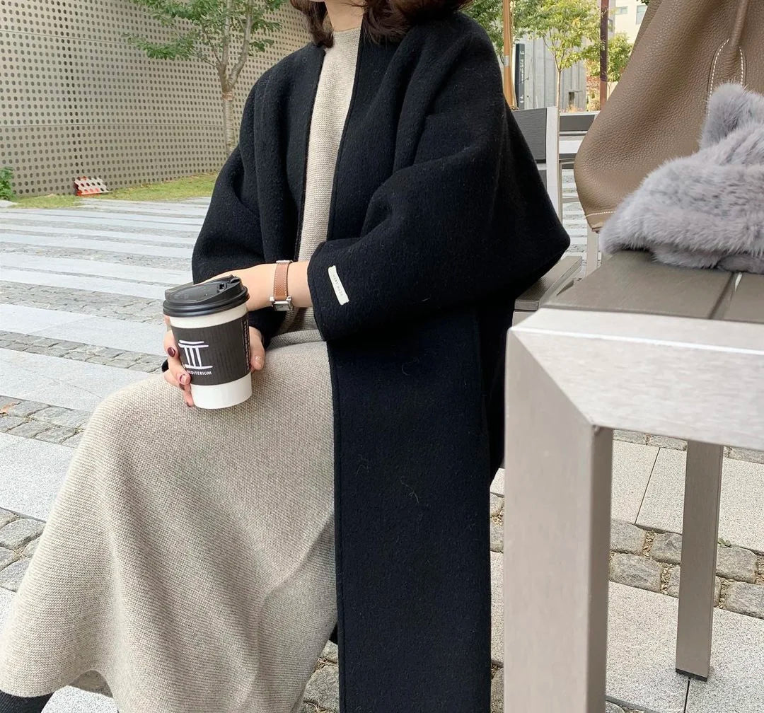 Casaco Feminino Longo de Lã Batida Neploe