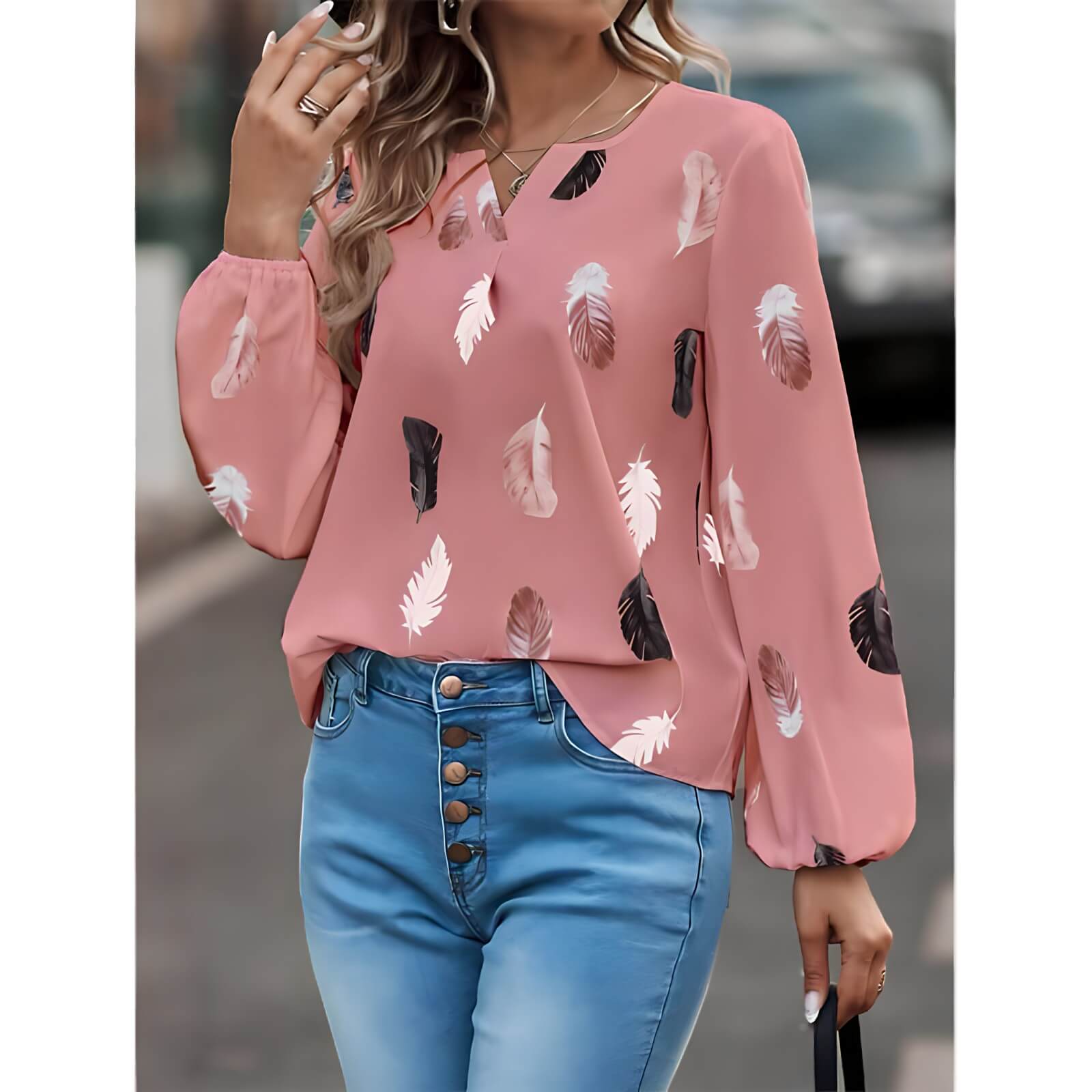 Blusa Casual de Chiffon Tulipe