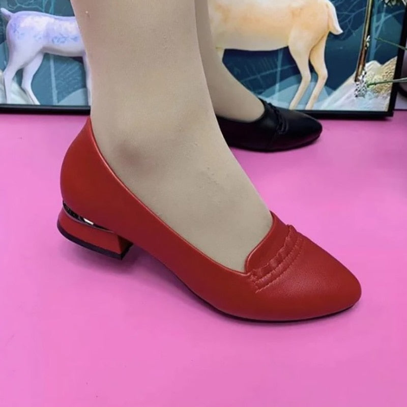 Sapato Confortável Feminino de Salto Chaussure