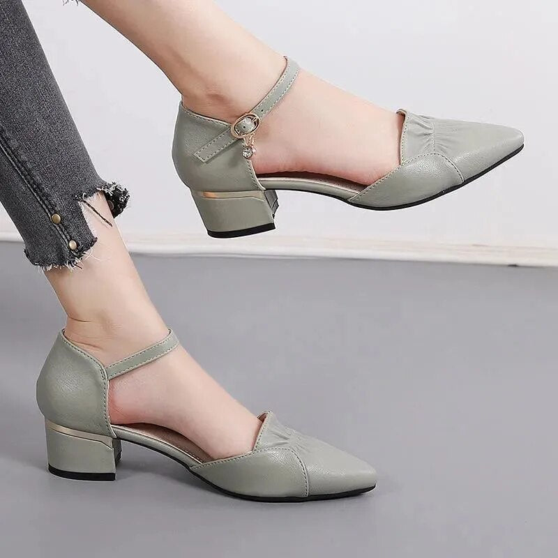 Sandália Janaína com Detalhe Drapeado + Salto Conforto