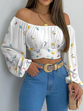 Blusa Flora Estampada com Manga